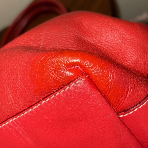 Kate Spade  Satchel   Shoulder bag beautiful pebbled, leather in red orange - Picture 7 of 17